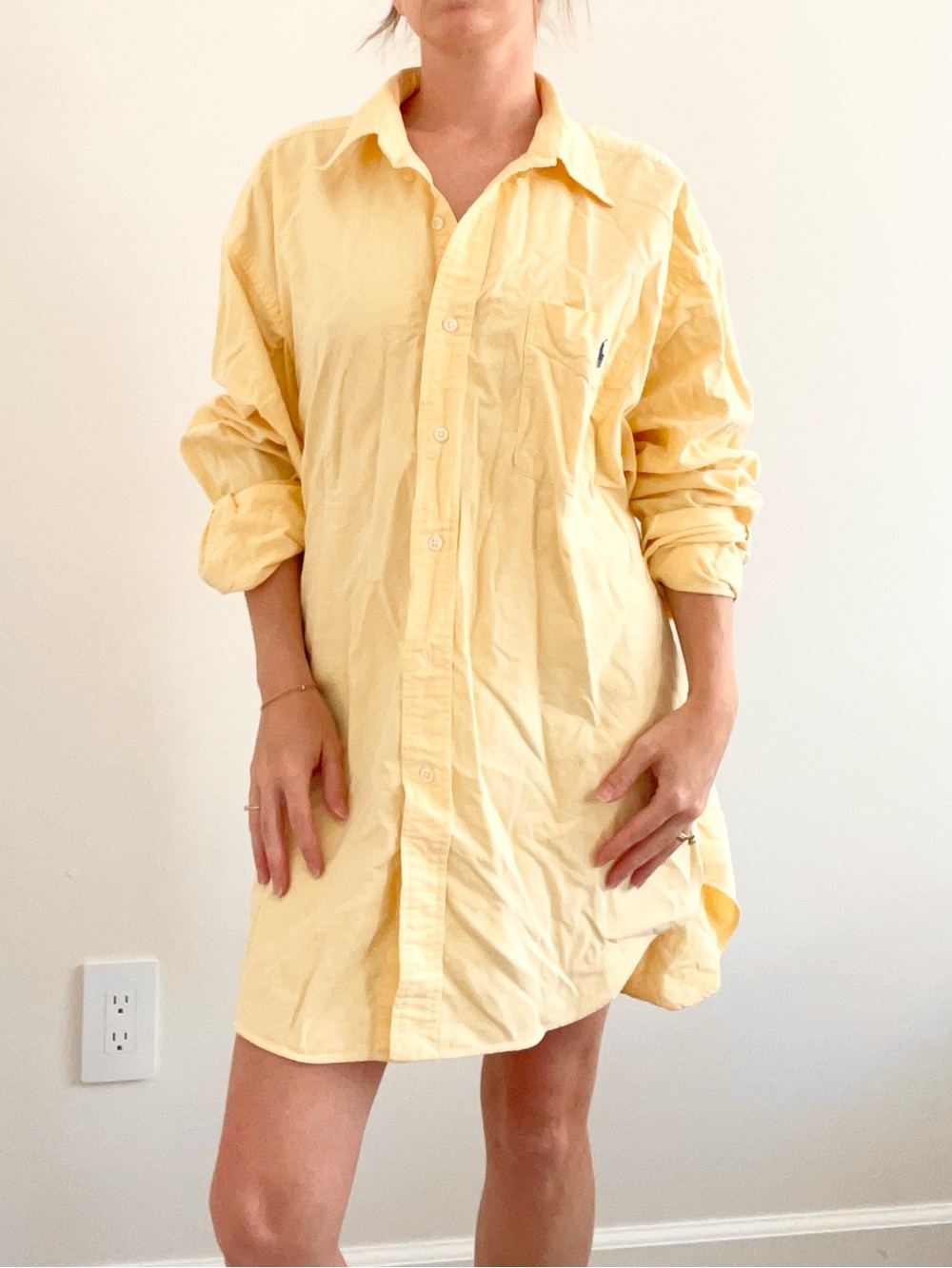 Vintage Ralph Lauren Butter Yellow Button-Front Shirt